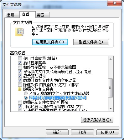 u盘内的隐藏文件显示出来的方法？